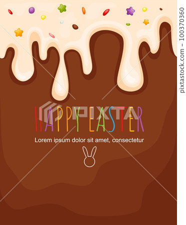 Easter poster with drips of icing sugar sprinkles Easter poster with drips of icing sugar sprinkles 100370360