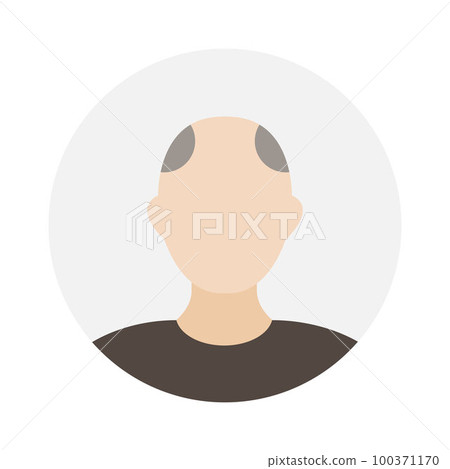 Empty face icon avatar with bald patch. Vector illustration. 100371170