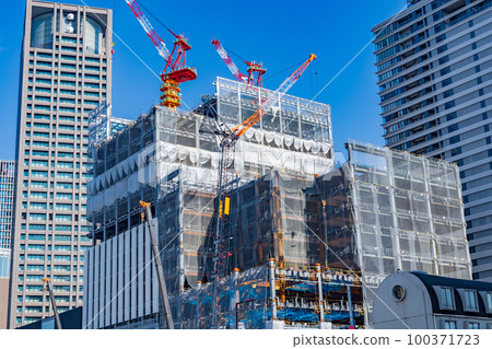 Building under construction in Nakanoshima, Osaka 100371723