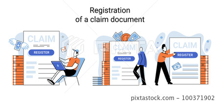 Registration of claim form register document, providing personal information, income information 100371902