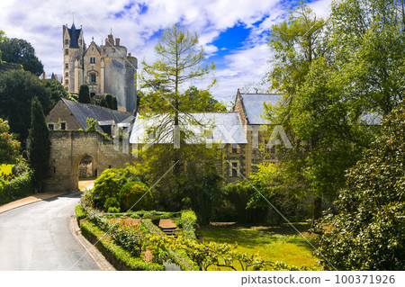 Great medieval castles of Loire valley - Montreuil-Bellay. France 100371926