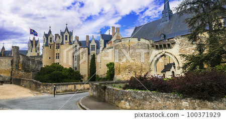 beautiful  medieval castles of Loire valley - Montreuil-Bellay. France 100371929