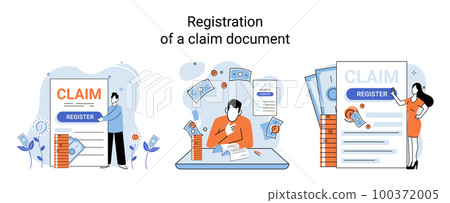 Registration of claim form register document, providing personal information, income information 100372005