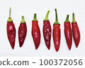 Red Hot Chili Peppers on light wooden background. Copy space for text. Ugly Red Hot Chili Peppers. 100372056