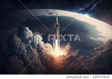 Rocket launch. Generative Ai image Rocket launch. Generative Ai image 100373829