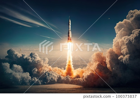 Rocket launch. Generative Ai image Rocket launch. Generative Ai image 100373837