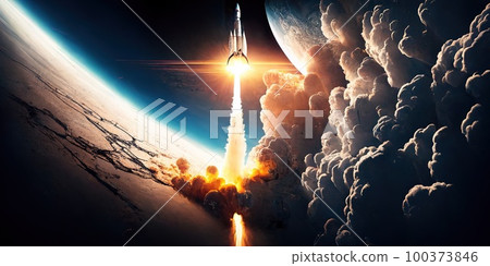 Rocket launch. Generative Ai image Rocket launch. Generative Ai image 100373846