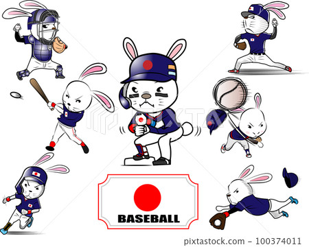 rabbit baseball player 100374011