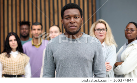 Handsome cheerful african american executive business man 100374944