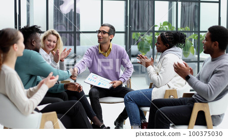 business training and coaching in the company. people sit and chat business training and coaching in the company. people sit and chat 100375030