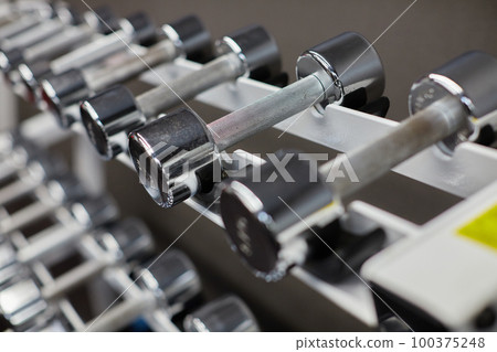 State of many dumbbells in the gym State of many dumbbells in the gym 100375248