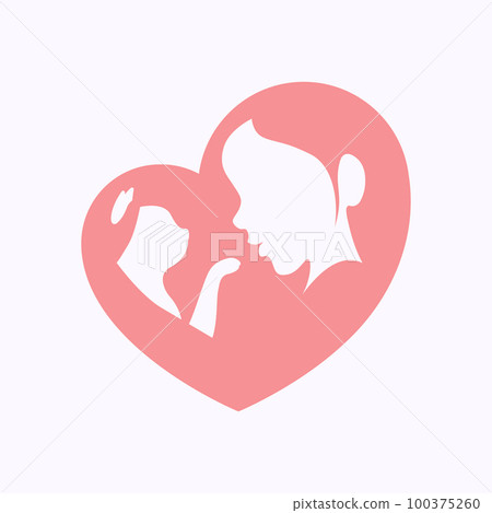 Woman holding cat in heart shaped silhouette 100375260