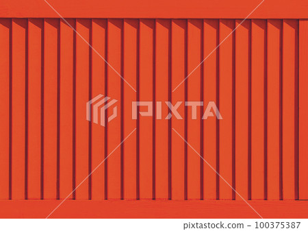 Part of modern interior with red orange brown horizontal patterned texture of wooden shutters, casements or blinds background Part of modern interior with red orange brown horizontal patterned texture of wooden shutters, casements or blinds background 100375387