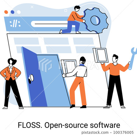 FLOSS open source software. Free product anyone can freely redistribute modify and completely remake FLOSS open source software. Free product anyone can freely redistribute modify and completely remake 100376005