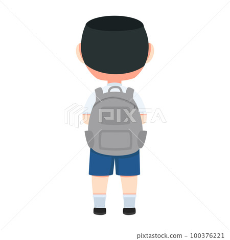 Cute thai student boy With A Backpack 100376221