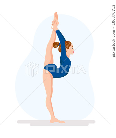 Girl gymnast, ballerina. The girl does a gymnastic exercise. Sports illustration, vector Girl gymnast, ballerina. The girl does a gymnastic exercise. Sports illustration, vector 100376712