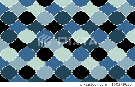 Traditional Islamic shape seamless pattern. Background vector design 100379636