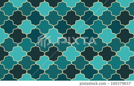 Traditional Islamic tile pattern. Background vector design 100379637