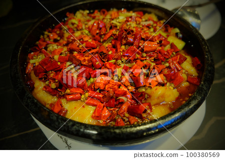 Chinese spicy fish dish Chinese spicy fish dish 100380569