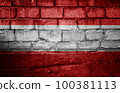 Dark brick wall with the flag 100381113