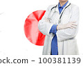 Doctor standing with the flag 100381139