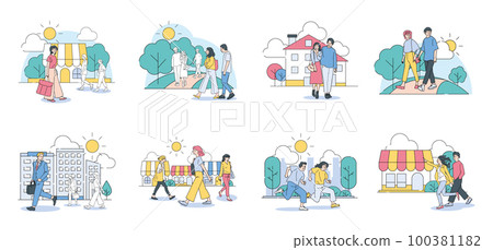 人們時尚插畫素材 100381182