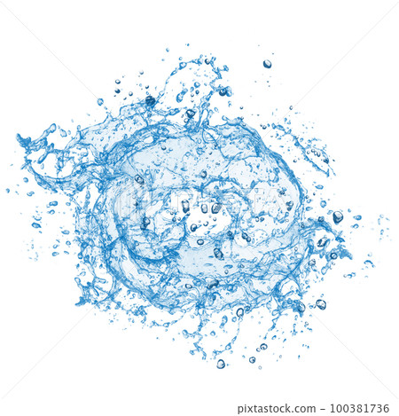 Blue Water Splash Object on Transparent Background. Blue Water Splash Object on Transparent Background. 100381736