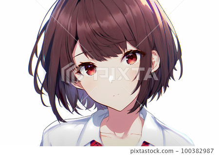 一名女高中生一臉擔憂地看著這個 “AI 生成的圖像” 100382987