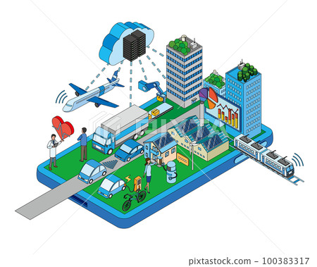 Smart city image illustration 100383317