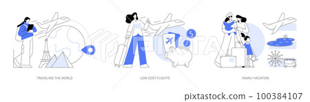 Holiday trip abstract concept vector illustrations. 100384107