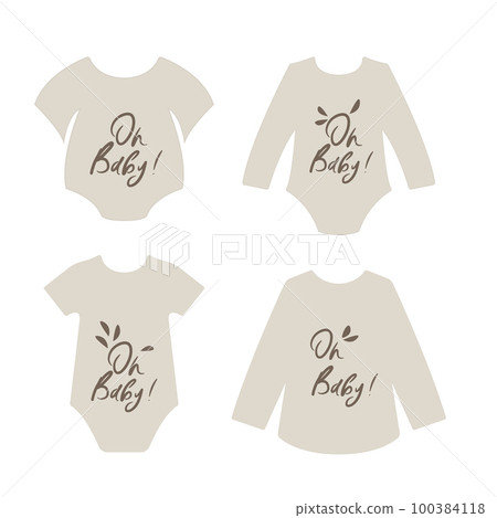 Seamless honey pattern and lettering illustration Oh honey. Baby design pajamas, background for apparel, room decor. 100384118