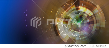 Quantum processing. Deep learning artificial intelligence. Future new technology  for business or science presentation 100384404