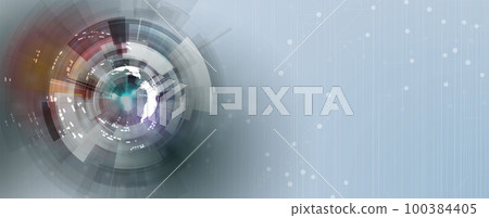 Quantum processing. Deep learning artificial intelligence. Future new technology  for business or science presentation 100384405