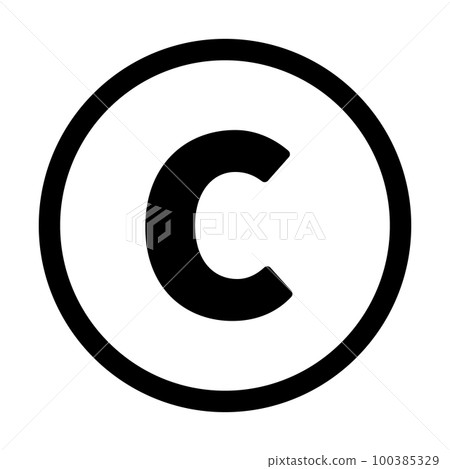 圓形版權圖標。版權圖標。向量。 100385329