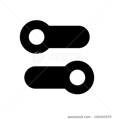 滑塊開關和調整欄的剪影圖標。向量。 100385970