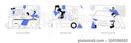 Insurance broker abstract concept vector illustrations. Insurance broker abstract concept vector illustrations. 100386092