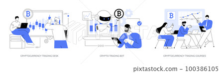 Digital tokens abstract concept vector illustrations. 100386105