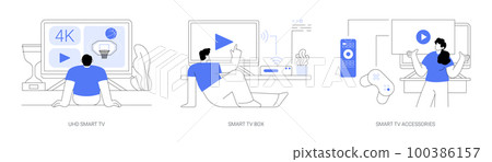 Home cinema abstract concept vector illustrations. 100386157