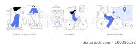 Urban transportation abstract concept vector illustrations. Urban transportation abstract concept vector illustrations. 100386158