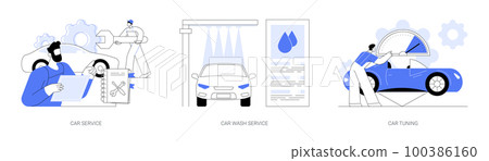 Vehicle maintenance business abstract concept vector illustrations. Vehicle maintenance business abstract concept vector illustrations. 100386160