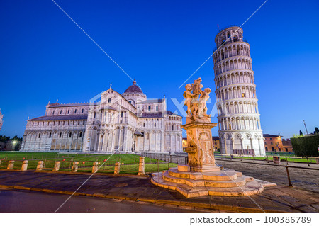 Leaning Tower of Pisa in Italy in the Square of Miracles 100386789