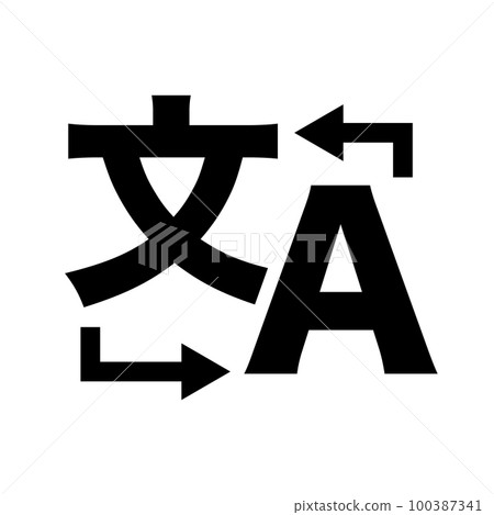 語言翻譯剪影圖標。其他語言翻譯。譯者。向量。 100387341