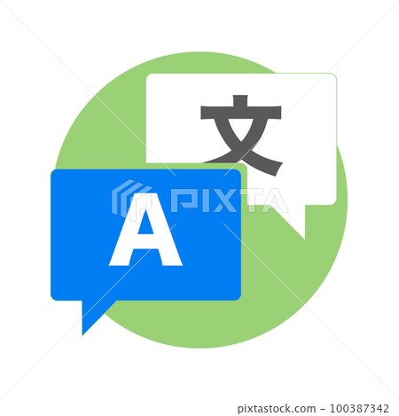 平面設計中的現代翻譯圖標。語言翻譯。向量。 100387342