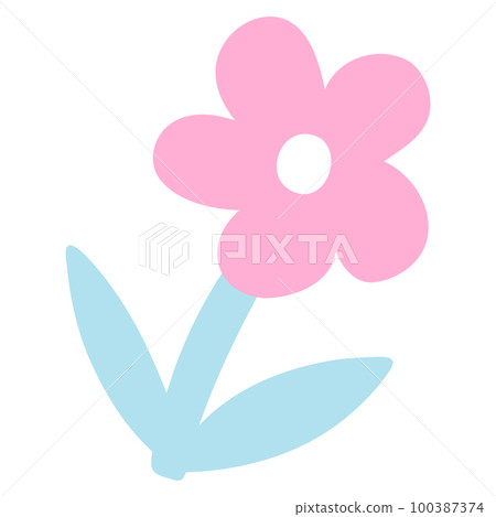 Hand drawn abstract plant. Vector illustration of minimalist colorful flower, naive art 100387374