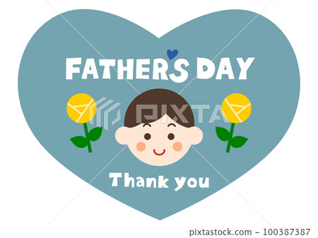 Illustration for Father's Day: Dad and rose heart icon Illustration for Father's Day: Dad and rose heart icon 100387387