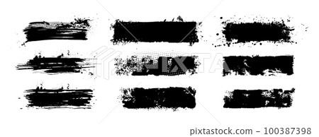 Grunge stencil frames, paintbrush callout titles for text Grunge stencil frames, paintbrush callout titles for text 100387398