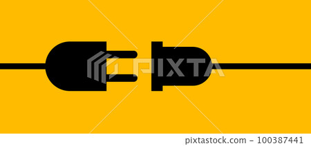 yellow background and electrical outlet 100387441