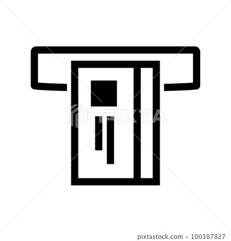 ATM slot and card icon. card insert. vector. 100387827