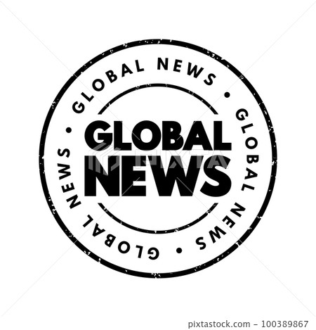 Global News text stamp, concept background 100389867