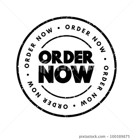 Order Now text stamp, concept background 100389875